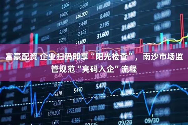 富豪配资 企业扫码即享“阳光检查”，南沙市场监管规范“亮码入企”流程