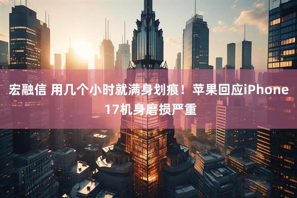 宏融信 用几个小时就满身划痕！苹果回应iPhone 17机身磨损严重