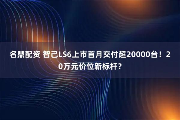 名鼎配资 智己LS6上市首月交付超20000台!20万元价位新标杆?