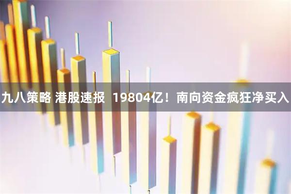 九八策略 港股速报  19804亿！南向资金疯狂净买入