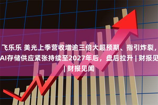 飞乐乐 美光上季营收增逾三倍大超预期、指引炸裂,料AI存储供应紧张持续至2027年后,盘后拉升 | 财报见闻